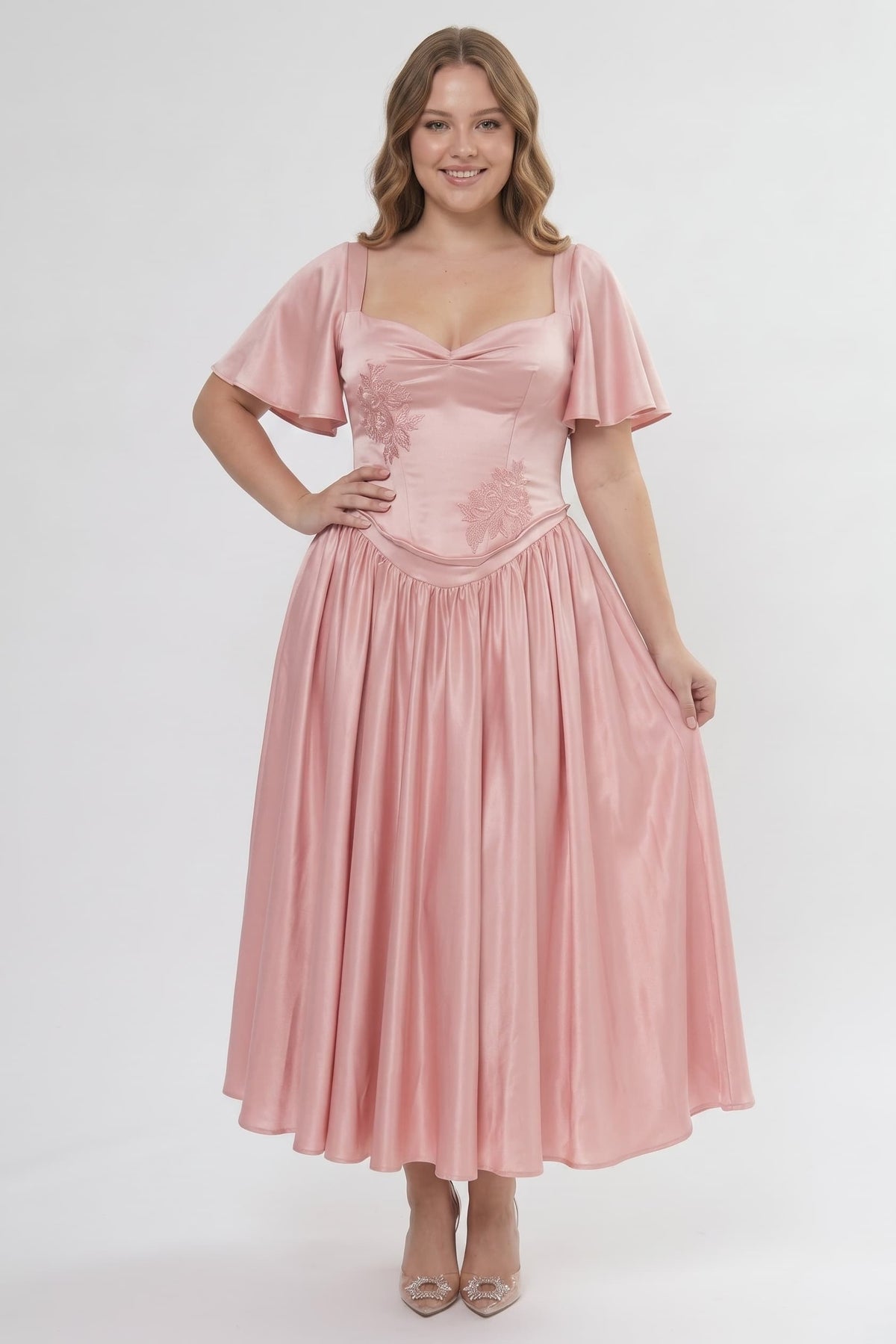 A-Line/Two-Piece Ankle Length Soft Satin Bridesmaid Dress CG0317BM - Dusty Blue - COCOMELODY