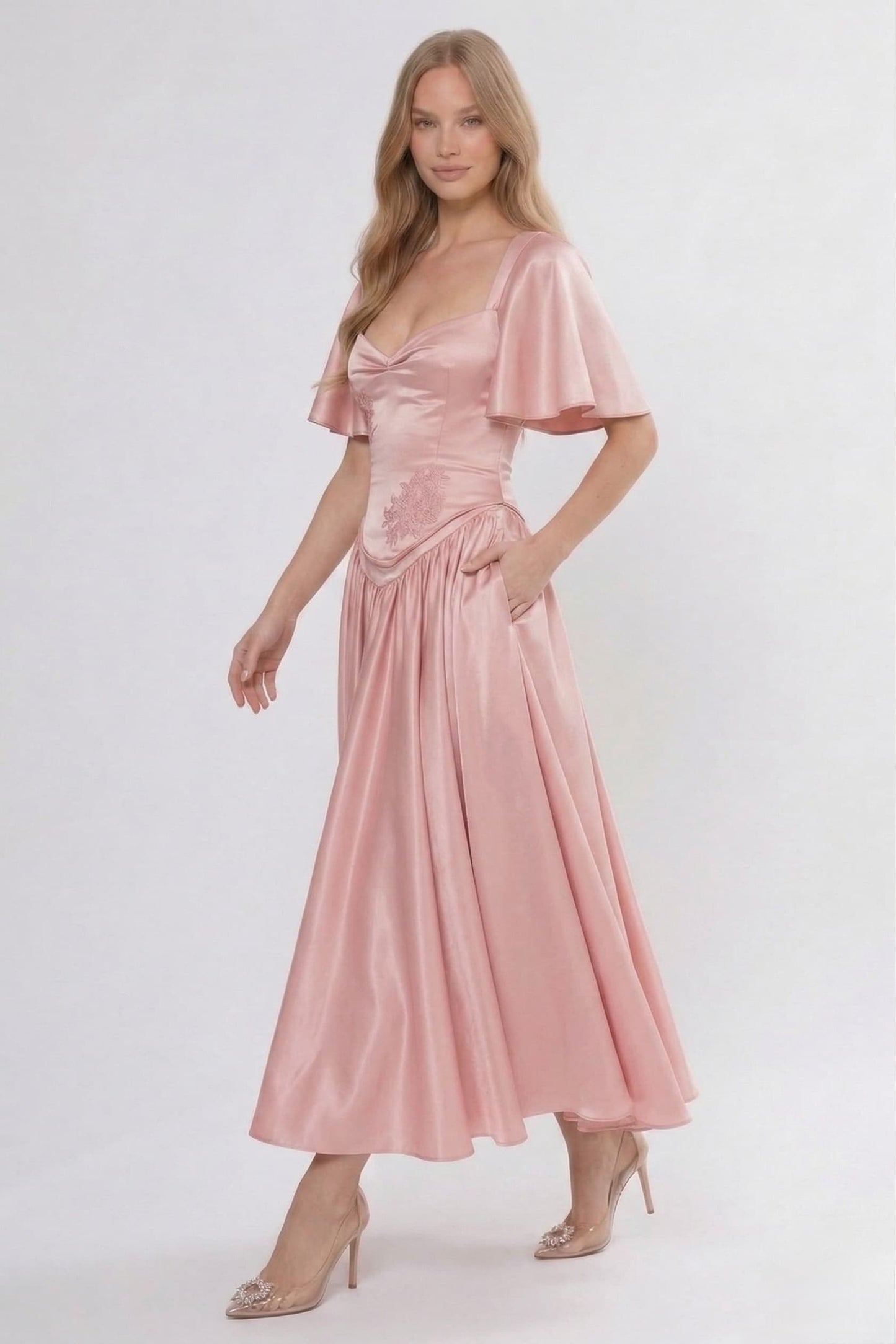 A-Line Ankle Length Soft Satin Bridesmaid Dress CG0317BM