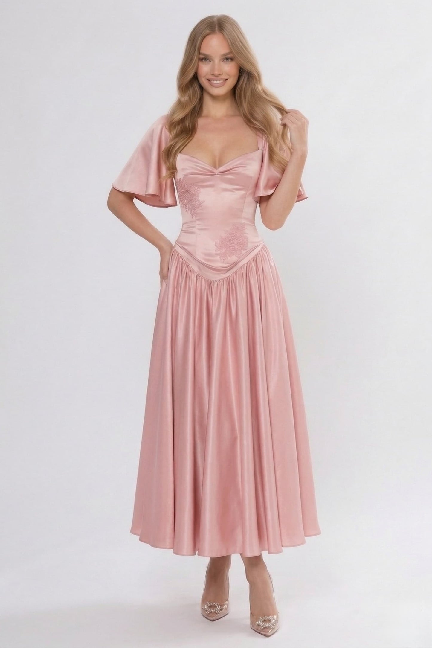 A-Line Ankle Length Soft Satin Bridesmaid Dress CG0317BM