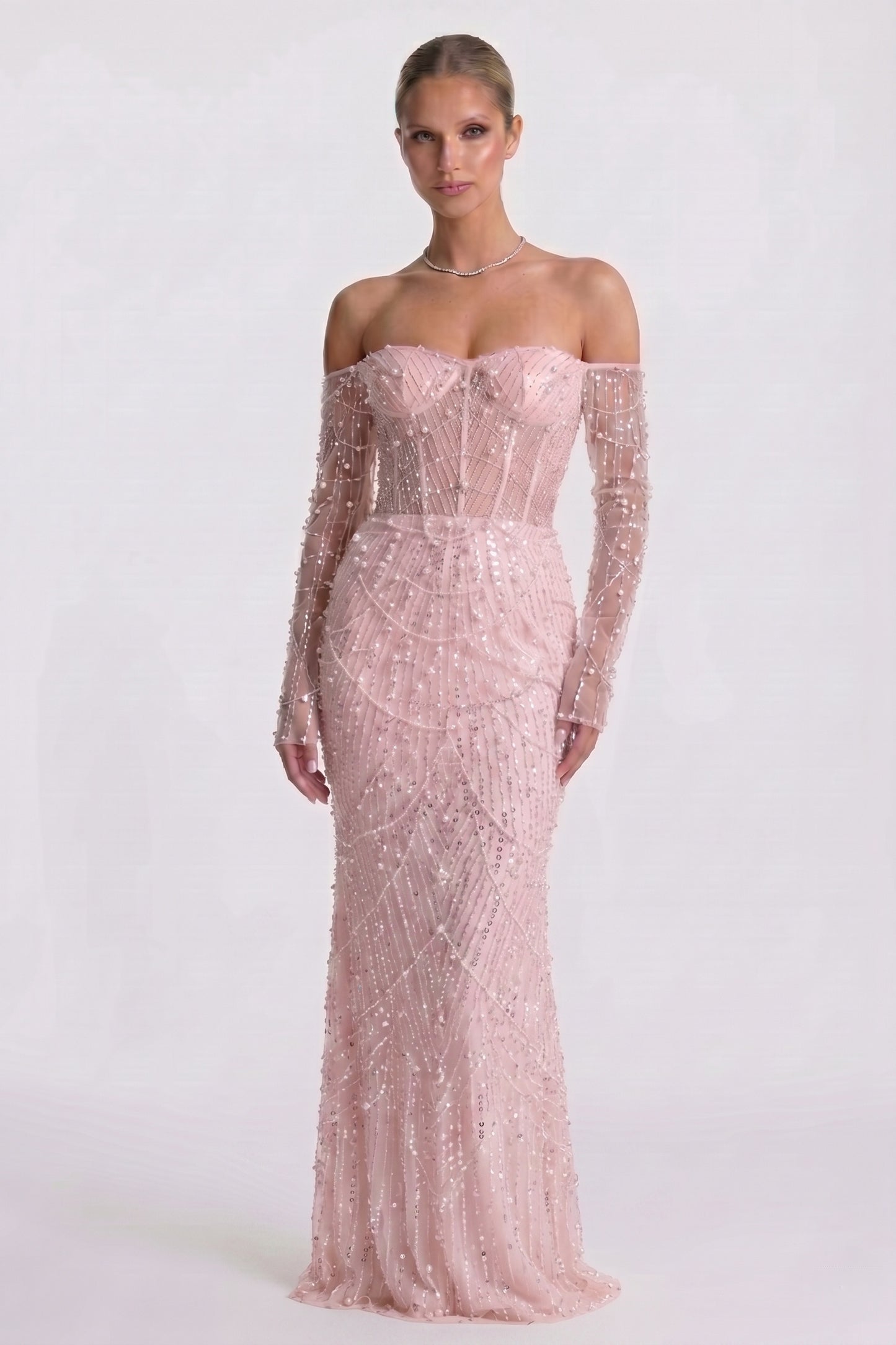 Trumpet-Mermaid Maxi Lace Wedding Guest Dress CG0323