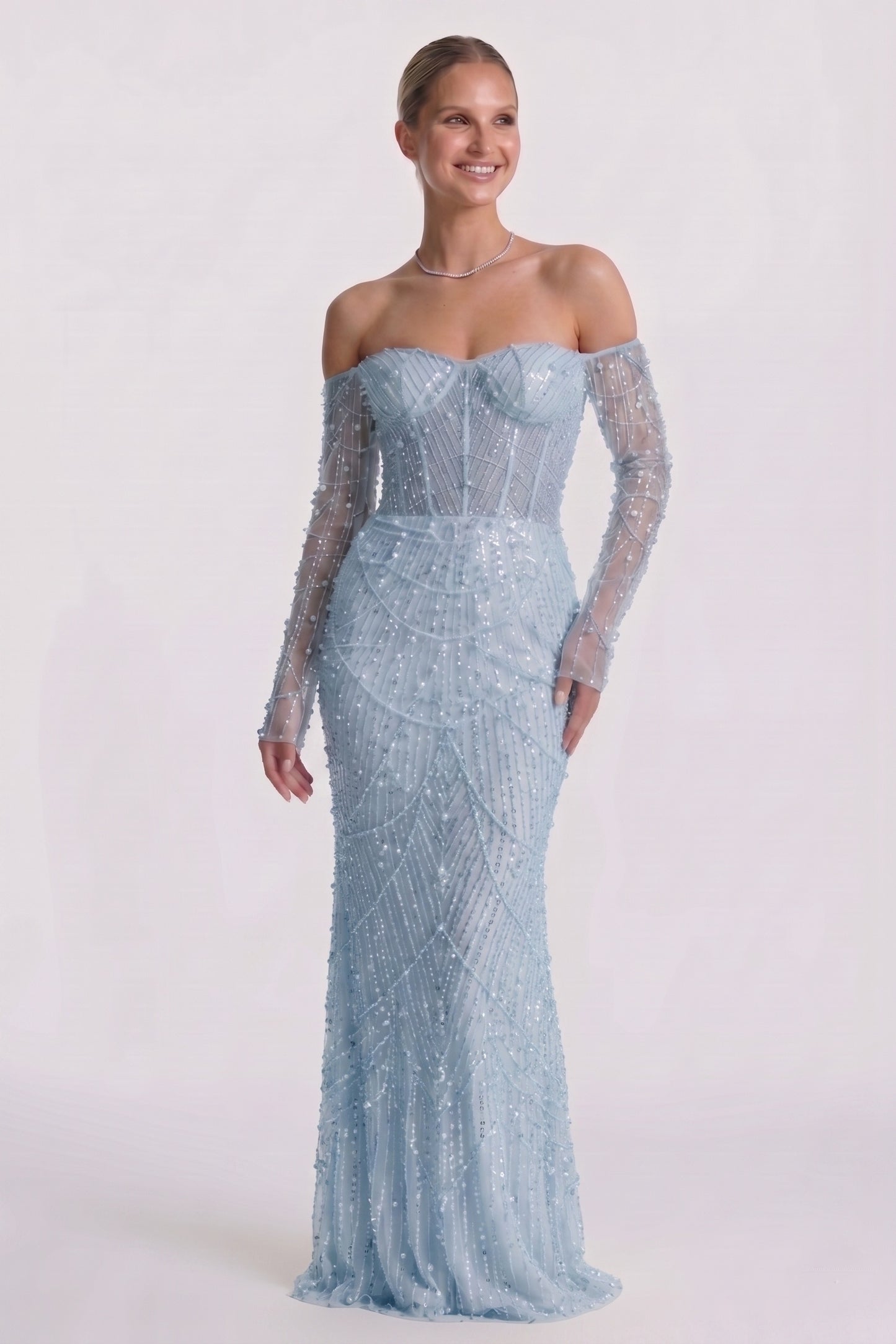 Trumpet-Mermaid Maxi Lace Wedding Guest Dress CG0323