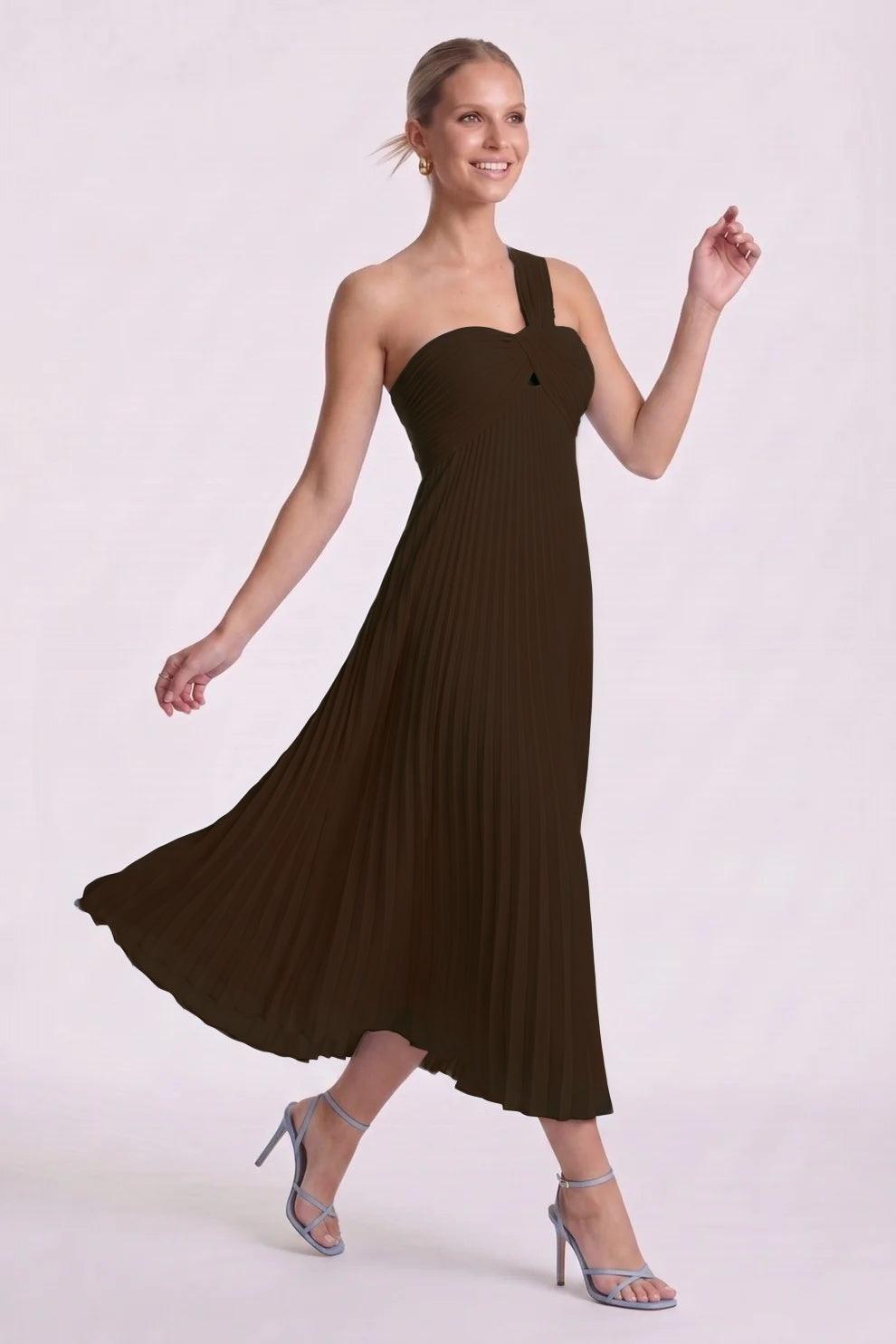 A-Line Ankle Length Chiffon Wedding Guest Dress CG0324 - Dusty Sage - COCOMELODY
