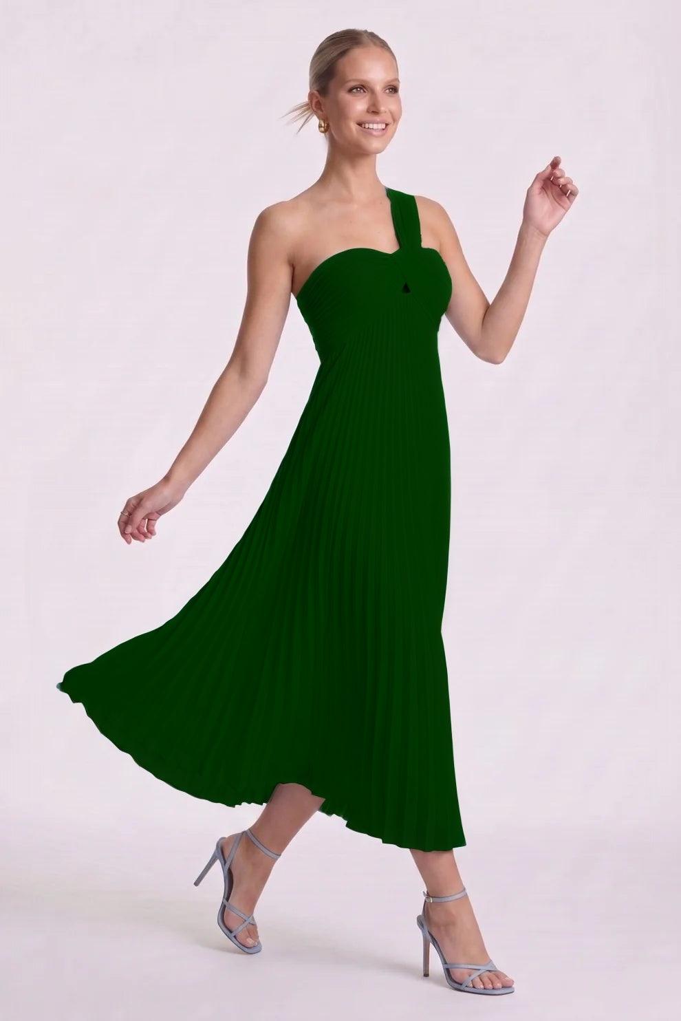 A-Line Ankle Length Chiffon Wedding Guest Dress CG0324 - Dusty Sage - COCOMELODY