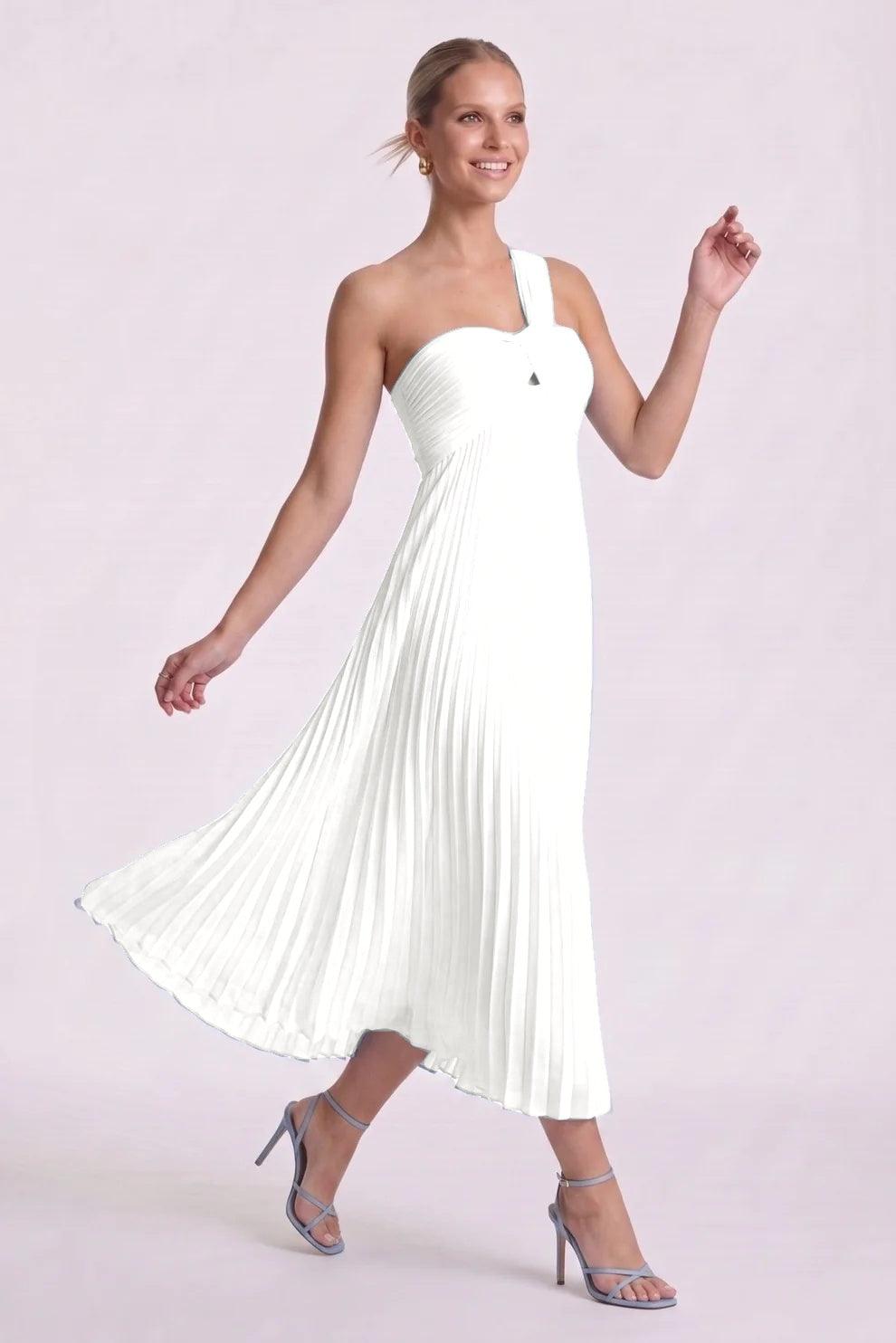 A-Line Ankle Length Chiffon Wedding Guest Dress CG0324 - Dusty Sage - COCOMELODY
