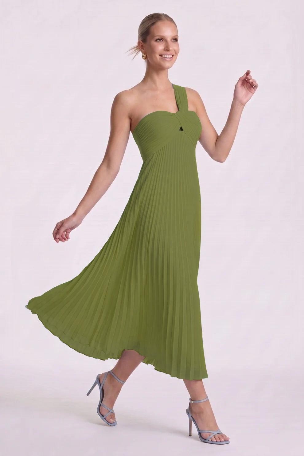 A-Line Ankle Length Chiffon Wedding Guest Dress CG0324 - Dusty Sage - COCOMELODY