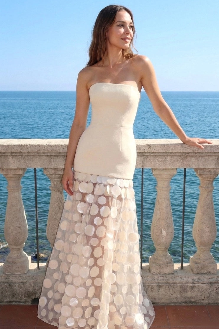 A-Line Maxi Lace Wedding Guest Dress CG0325