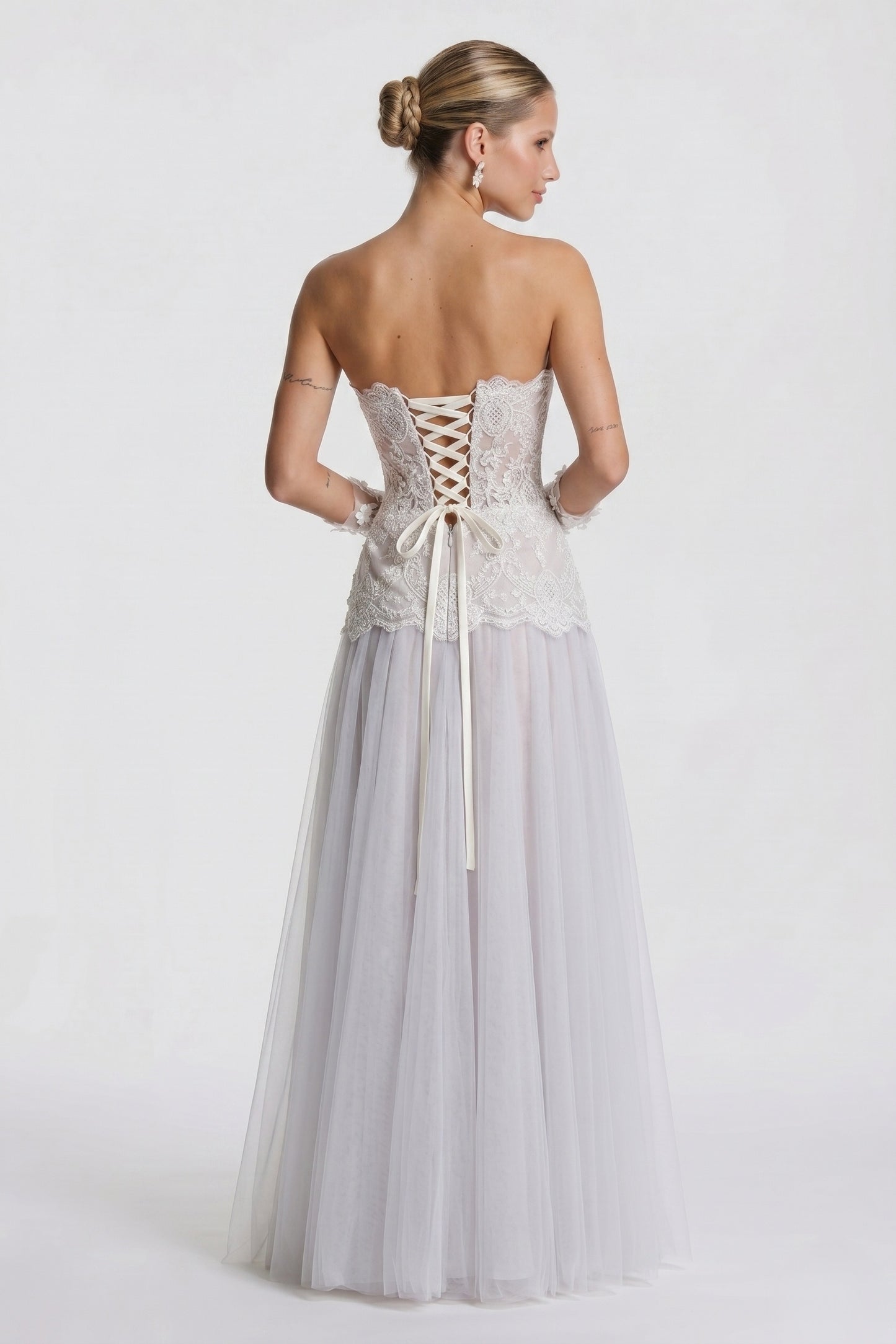 A-Line Maxi Lace Wedding Guest Dress CG0326