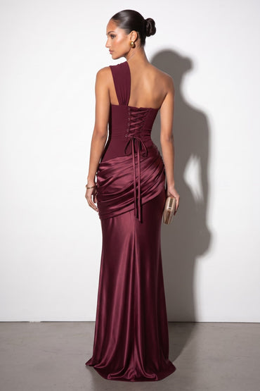 Trumpet-Mermaid Floor-length Elastic Cloth Stretch Satin Wedding Guest Dress CG0333