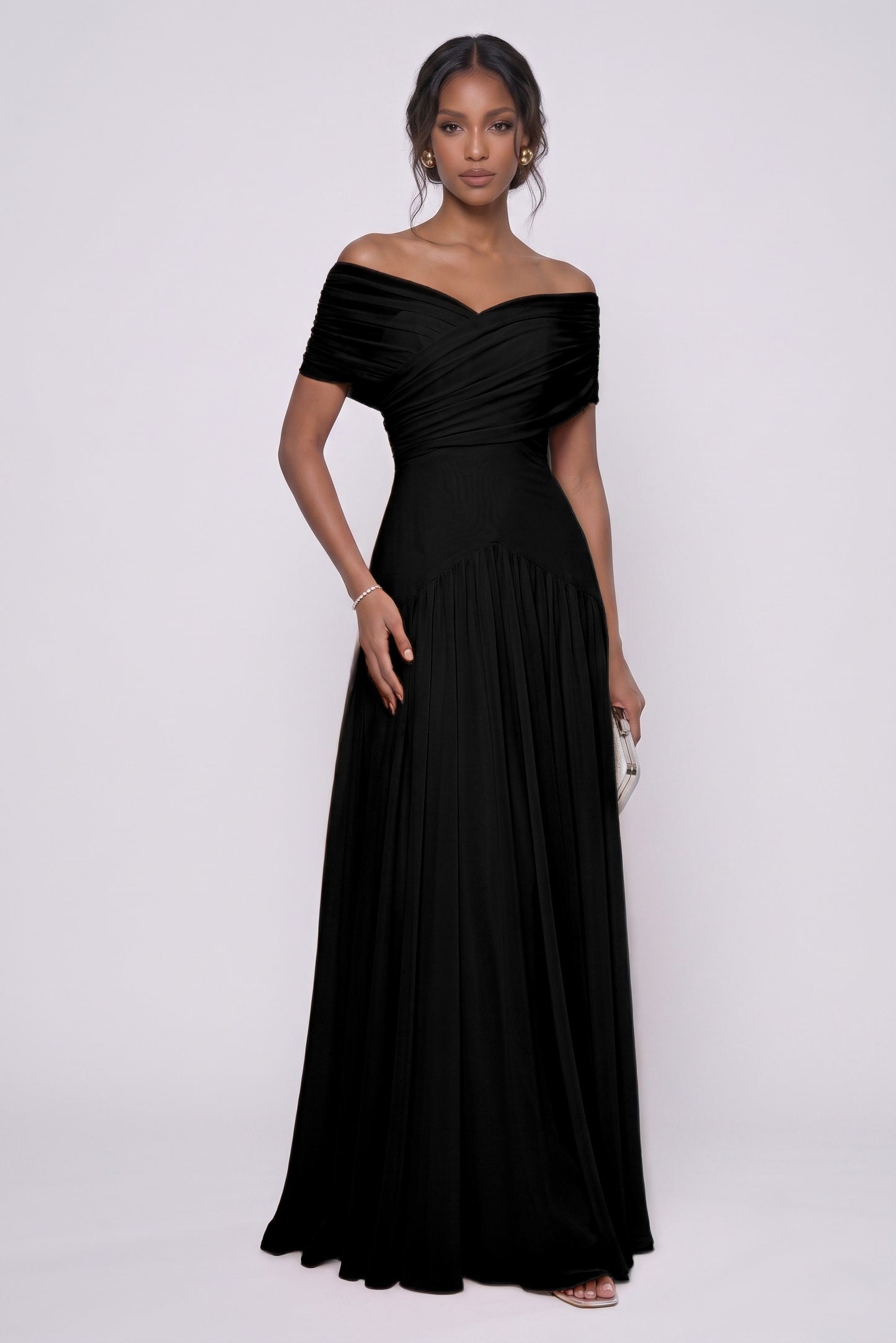 A-Line Maxi Chiffon Wedding Guest Dress CG0341