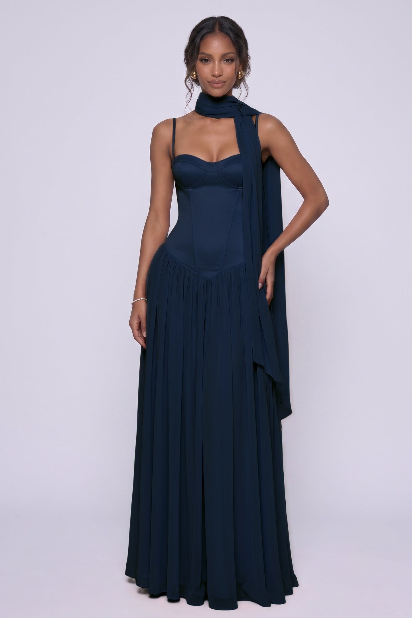 A-Line Maxi Chiffon Wedding Guest Dress CG0343