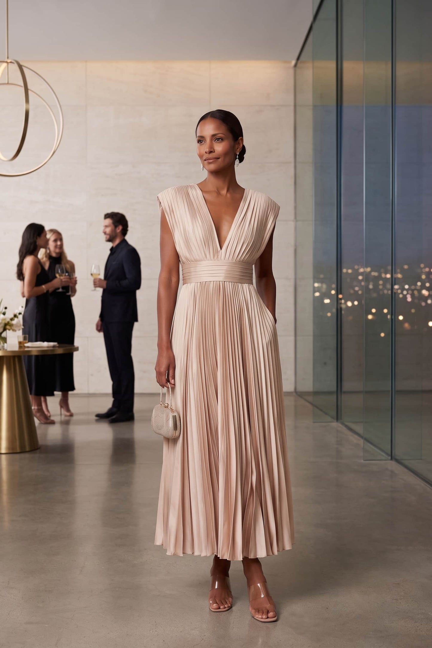 A-Line Ankle Length Silk-Like Wedding Guest Dress CG0350