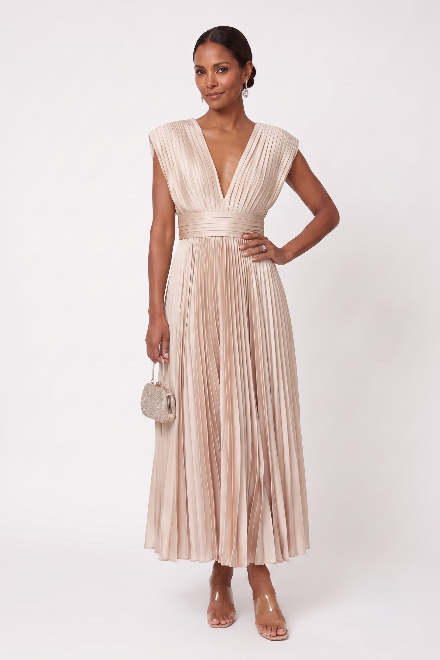 A-Line Ankle Length Silk-Like Wedding Guest Dress CG0350