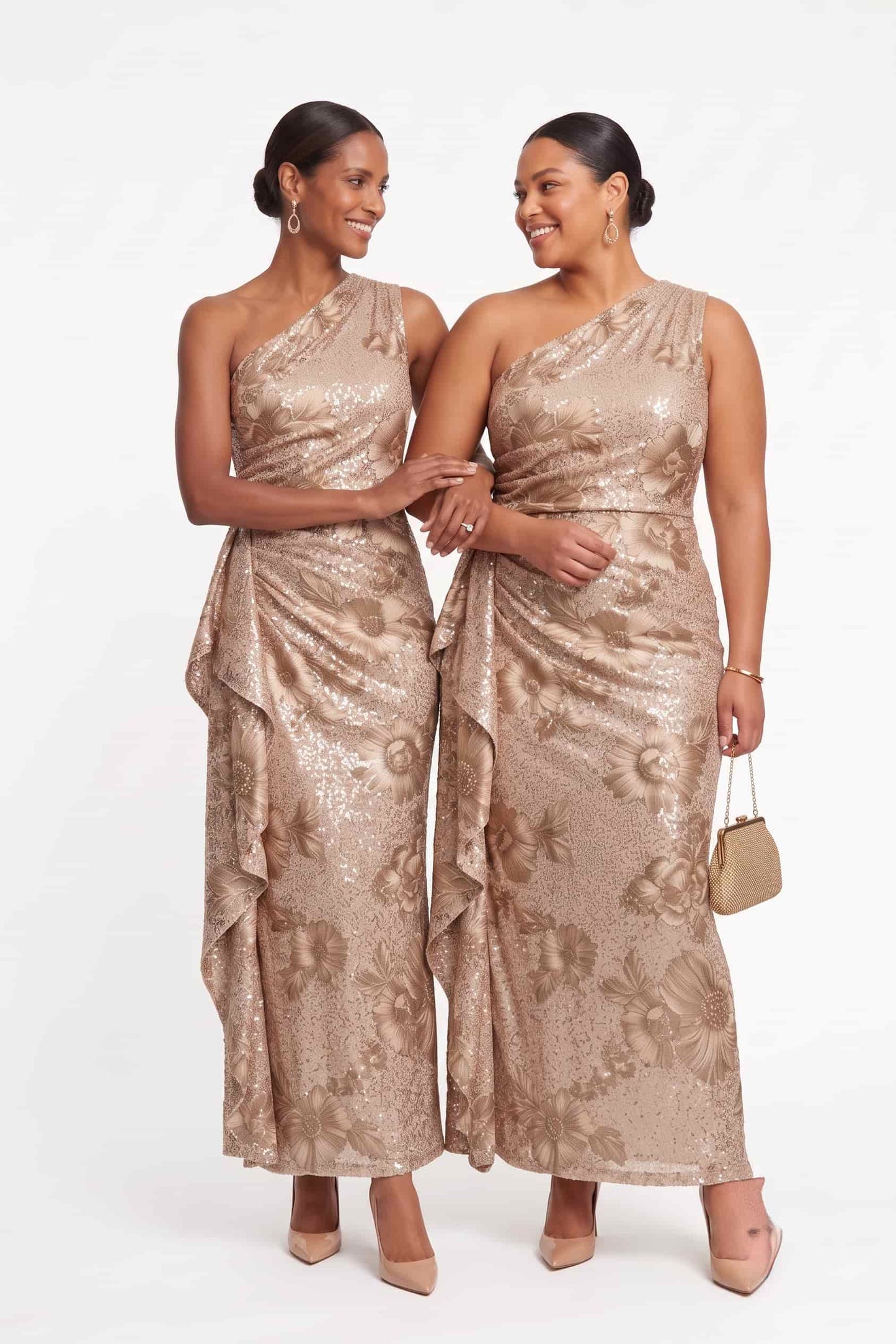 Sheath-Column Ankle Length Sequined Lace Wedding Guest Dress CG0351