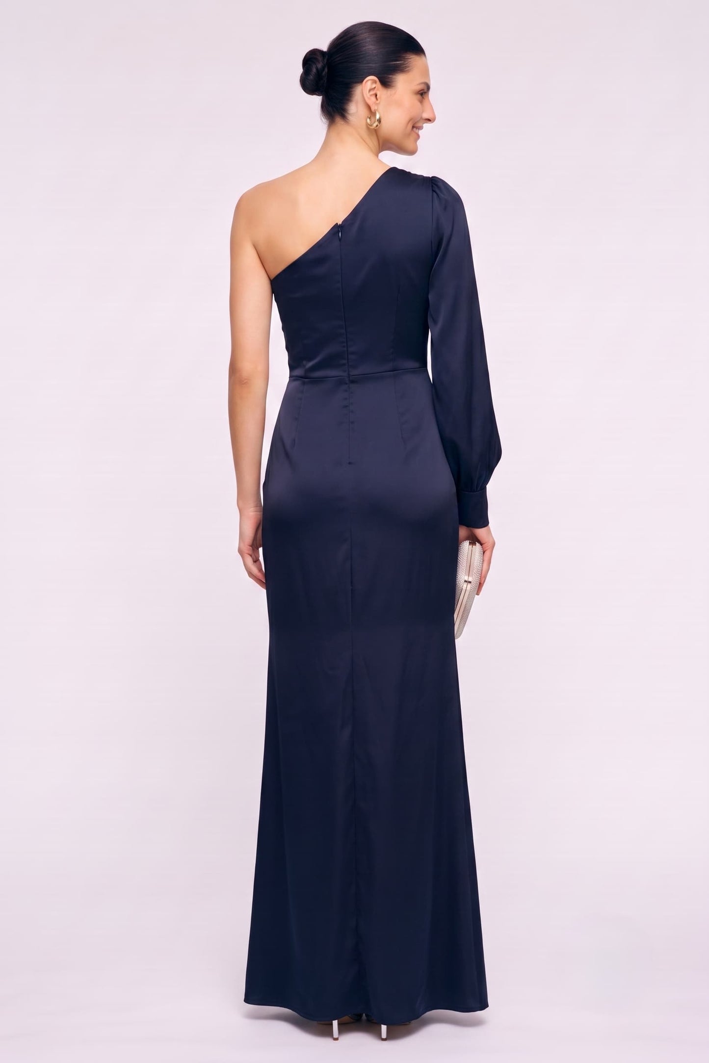 Sheath-Column Floor Length Stretch Satin Wedding Guest Dress CG0352