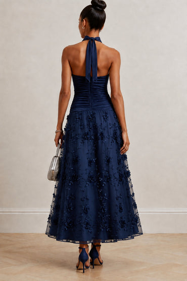 A-Line Ankle Length Stretch Satin Lace Wedding Guest Dress CG0360
