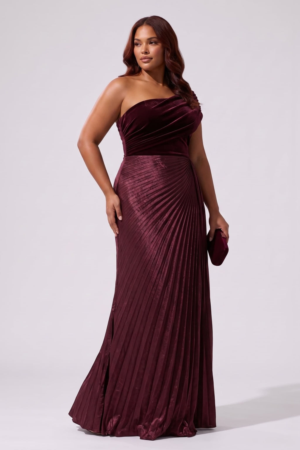 Sheath-Column Floor Length Velvet Metallic Wedding Guest Dress CG0367