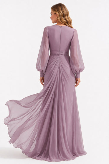 Sheath-Column Floor Length Chiffon Wedding Guest Dress CG0372