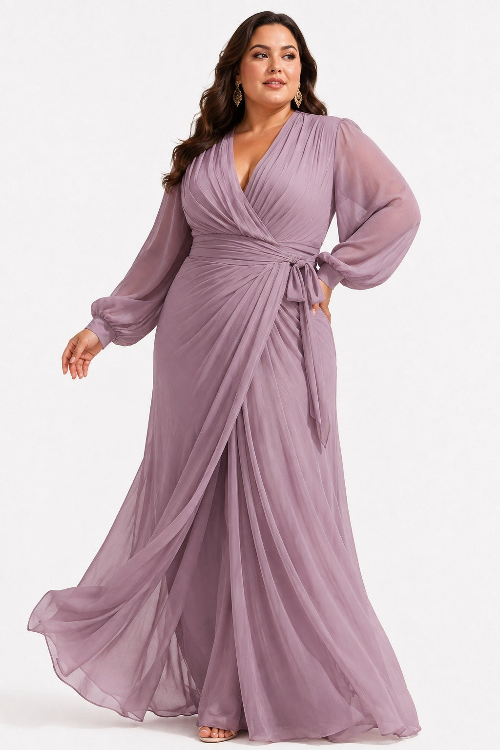 Sheath-Column Floor Length Chiffon Wedding Guest Dress CG0372