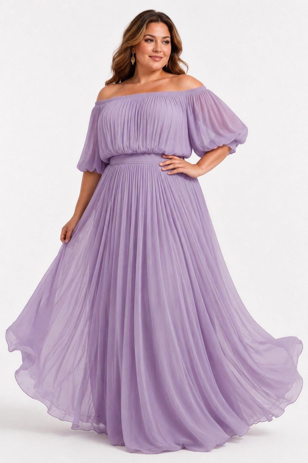 A-Line Floor Length Chiffon Wedding Guest Dress CG0373