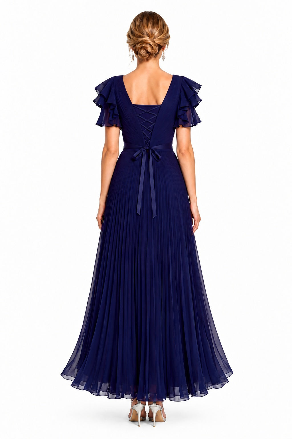 A-Line Ankle Length Chiffon Wedding Guest Dress CG0377