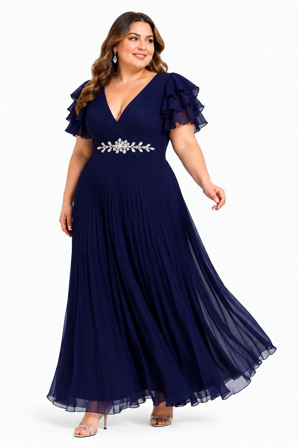 A-Line Ankle Length Chiffon Wedding Guest Dress CG0377