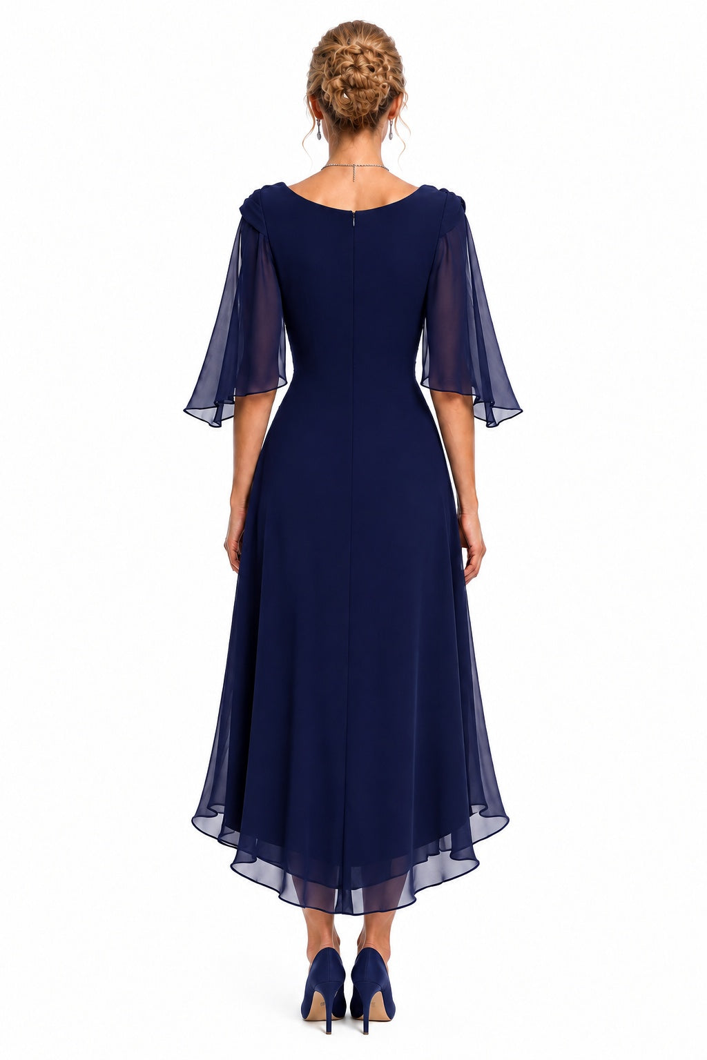Sheath-Column High-Low Chiffon Wedding Guest Dress CG0378