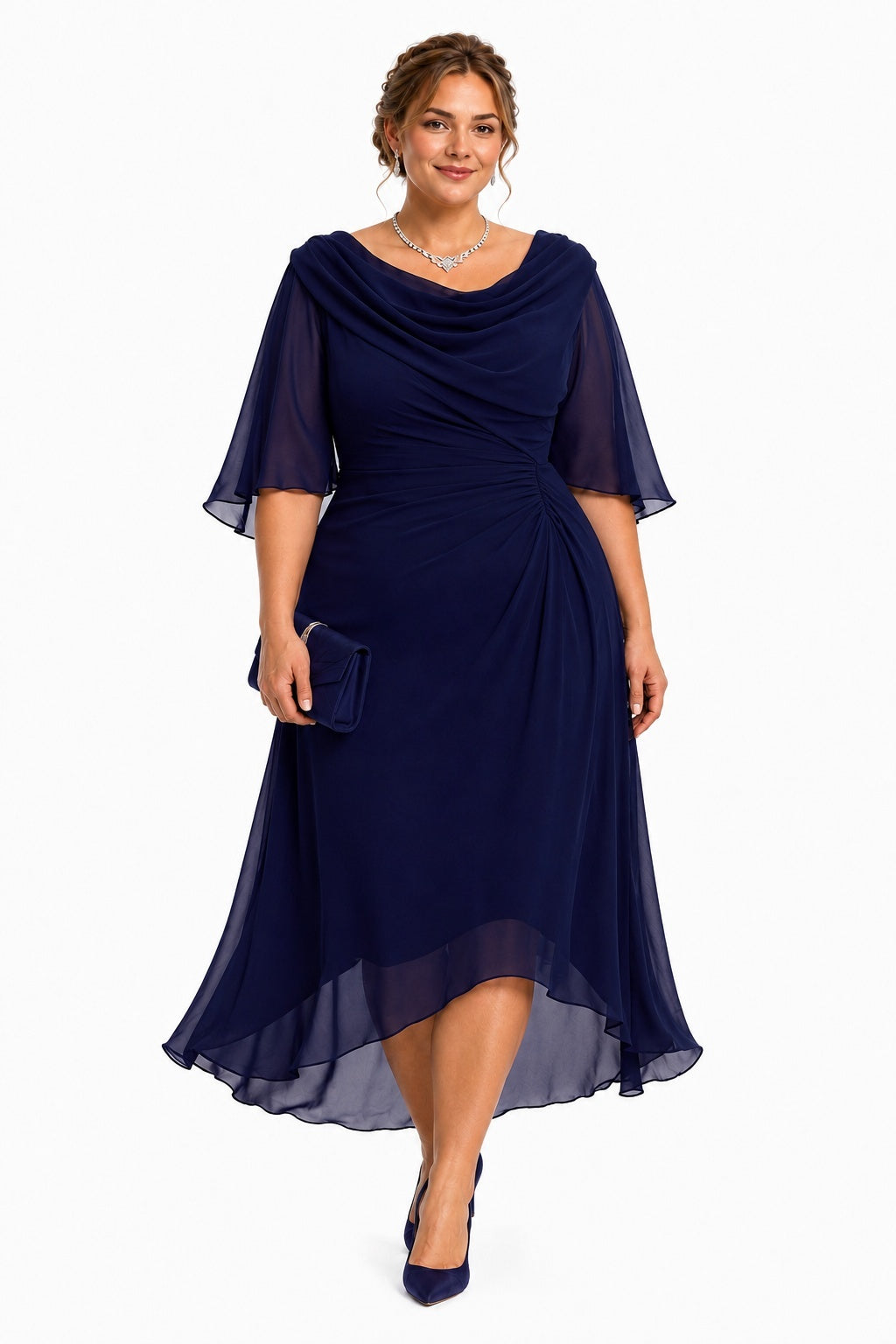 Sheath-Column High-Low Chiffon Wedding Guest Dress CG0378