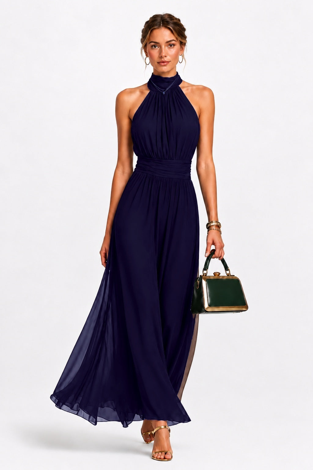 A-Line Maxi Chiffon Wedding Guest Dress CG0379