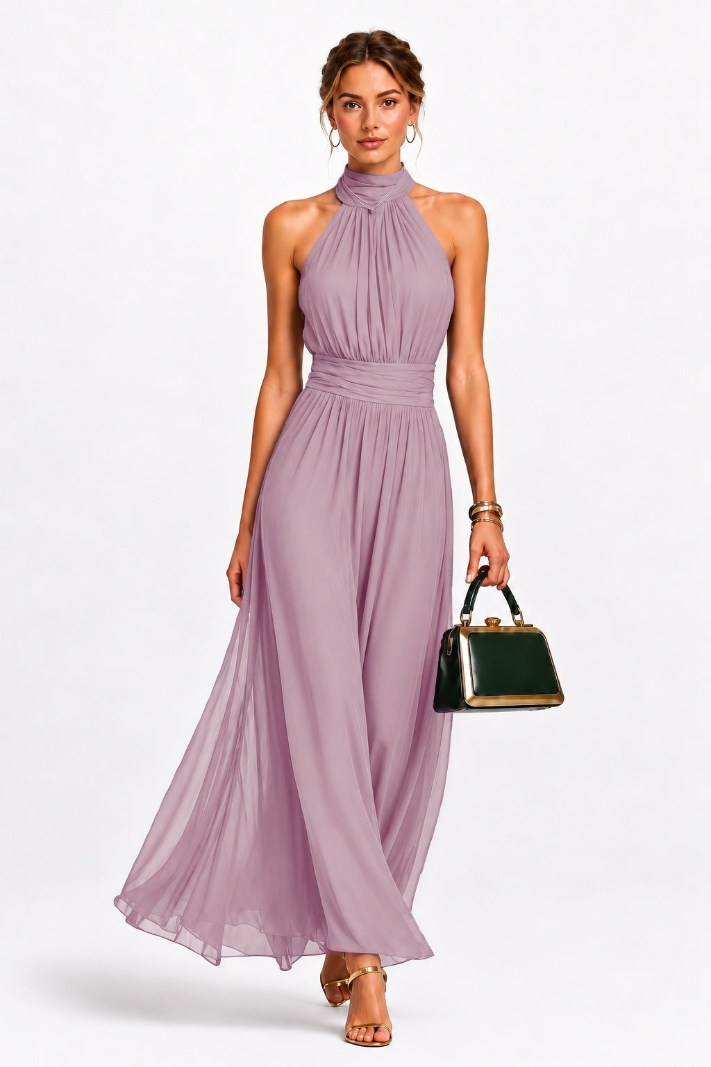 A-Line Maxi Chiffon Wedding Guest Dress CG0379