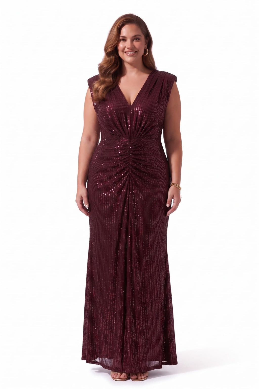Sheath-Column Floor Length Sequined Wedding Guest Dress CG0383