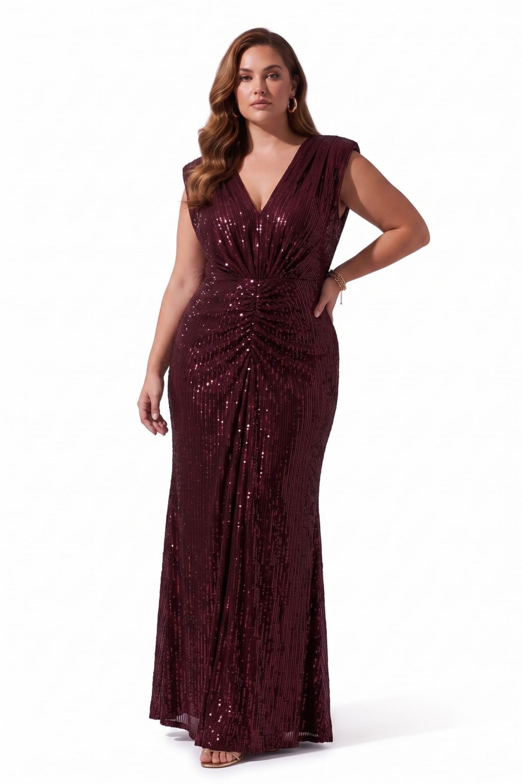 Sheath-Column Floor Length Sequined Wedding Guest Dress CG0383