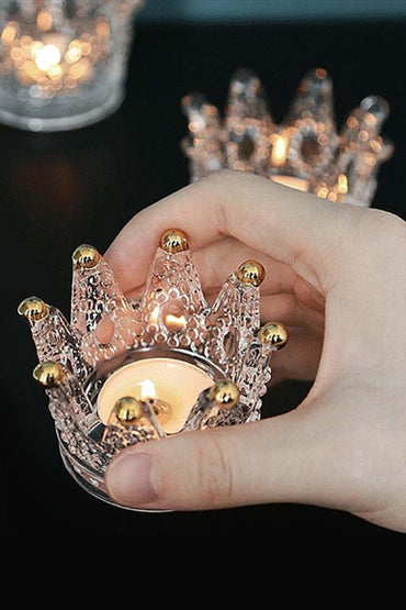 Gold Accent Crown Shaped Round Receptacle CGF0007 (Set of 6 pcs)