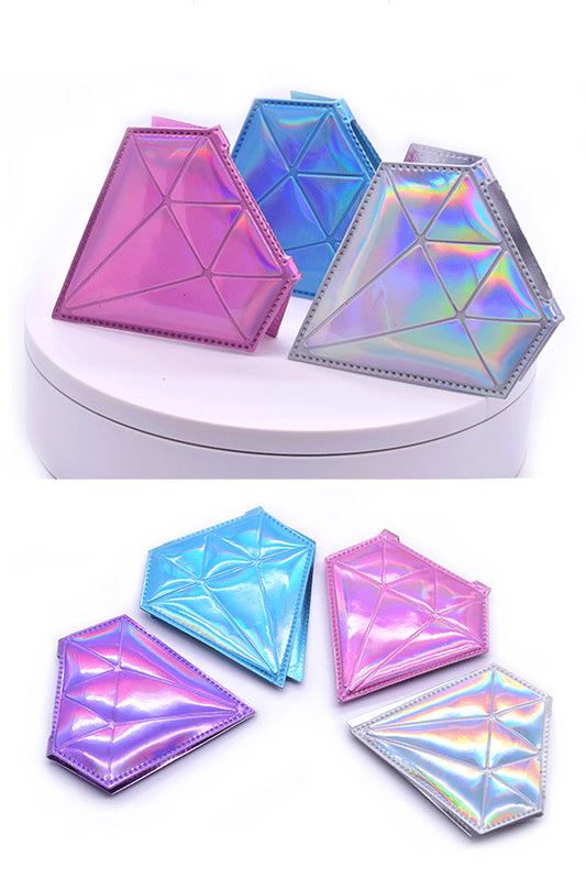 Radiant Diamond Leather Compact Mirrors (Set of 6 pcs)