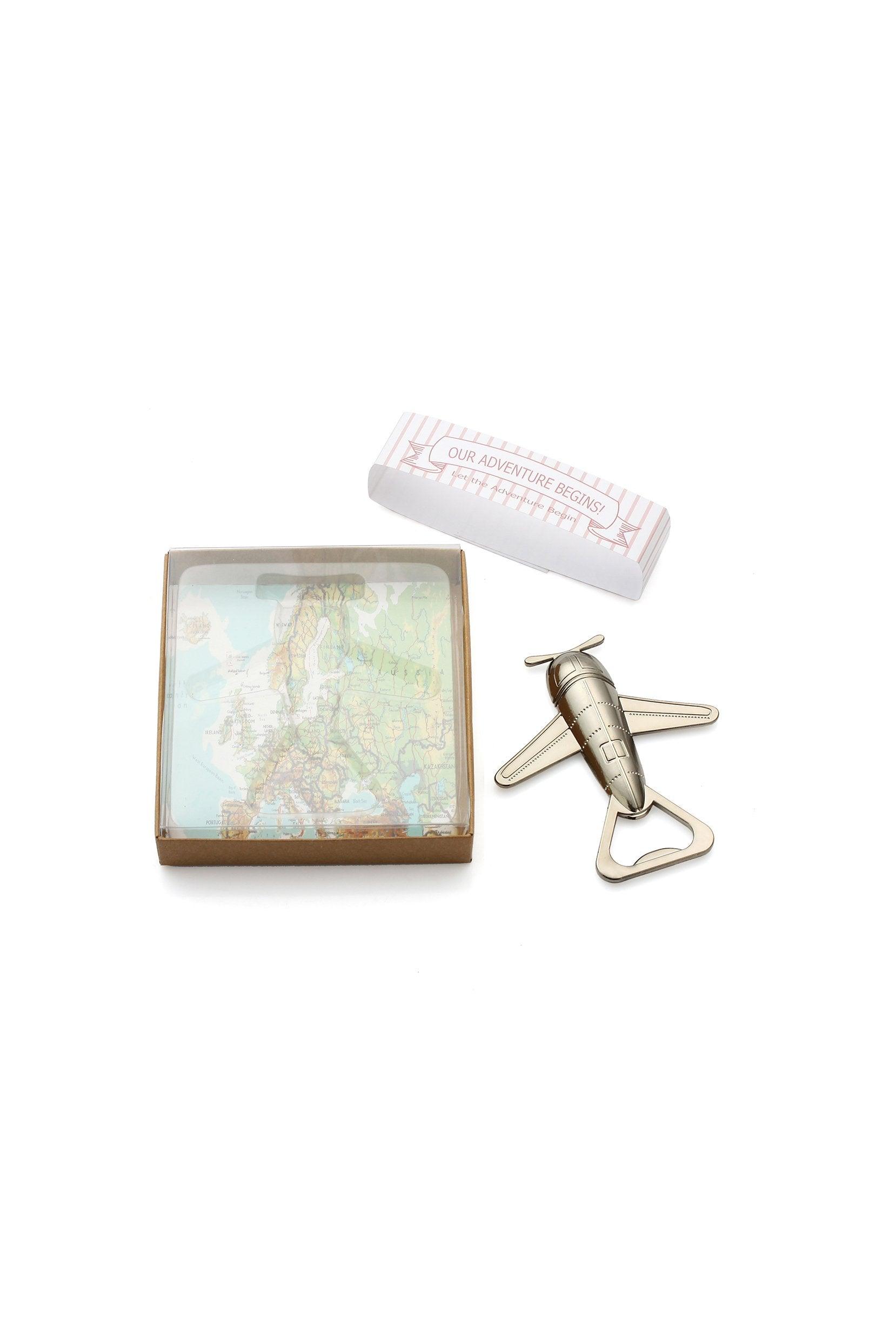 Airplane Bottle Opener Party Favor Wedding Birthday Gift Boxed CGF0055 (Set of 6 pcs) - COCOMELODY