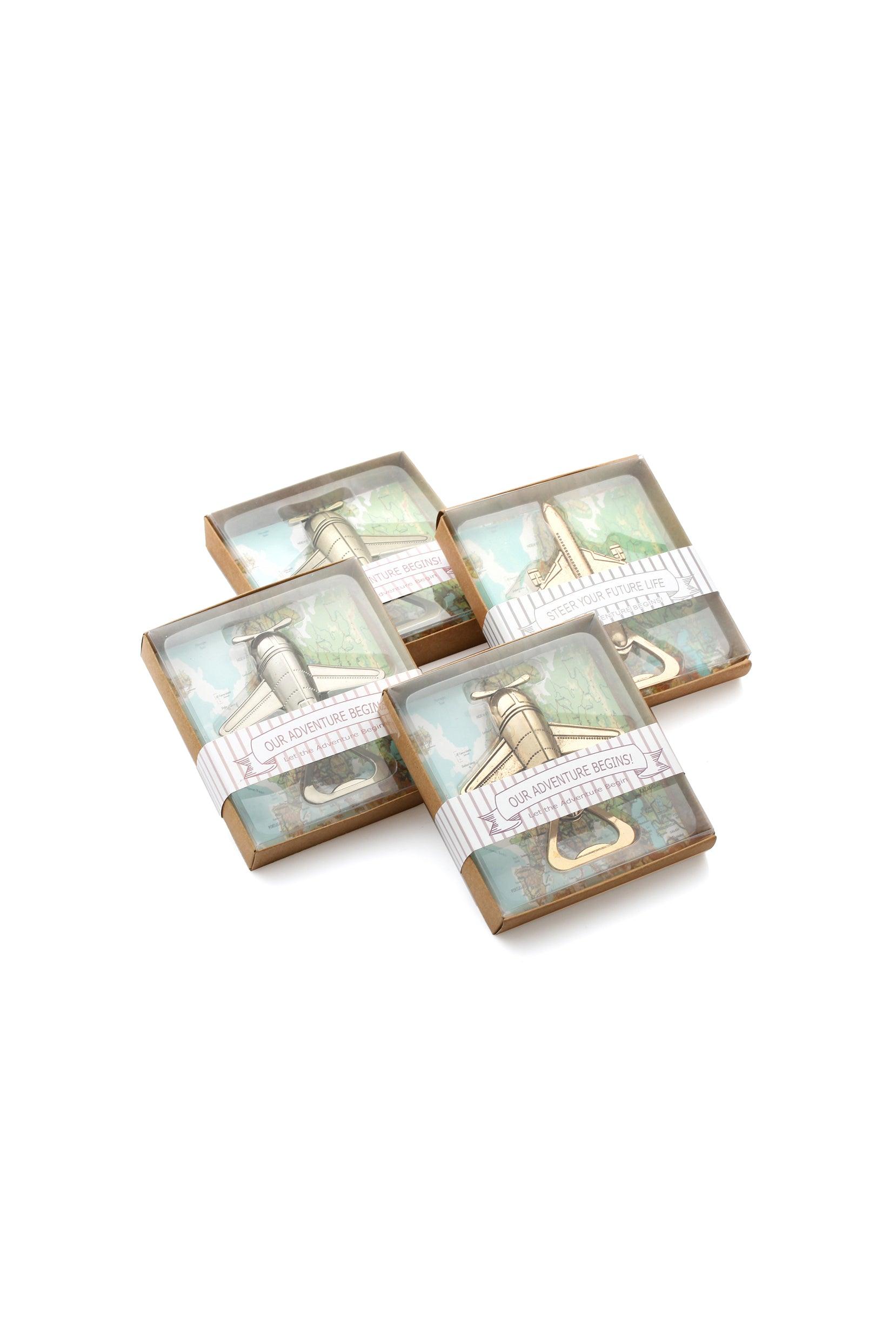 Airplane Bottle Opener Party Favor Wedding Birthday Gift Boxed CGF0055 (Set of 6 pcs) - COCOMELODY