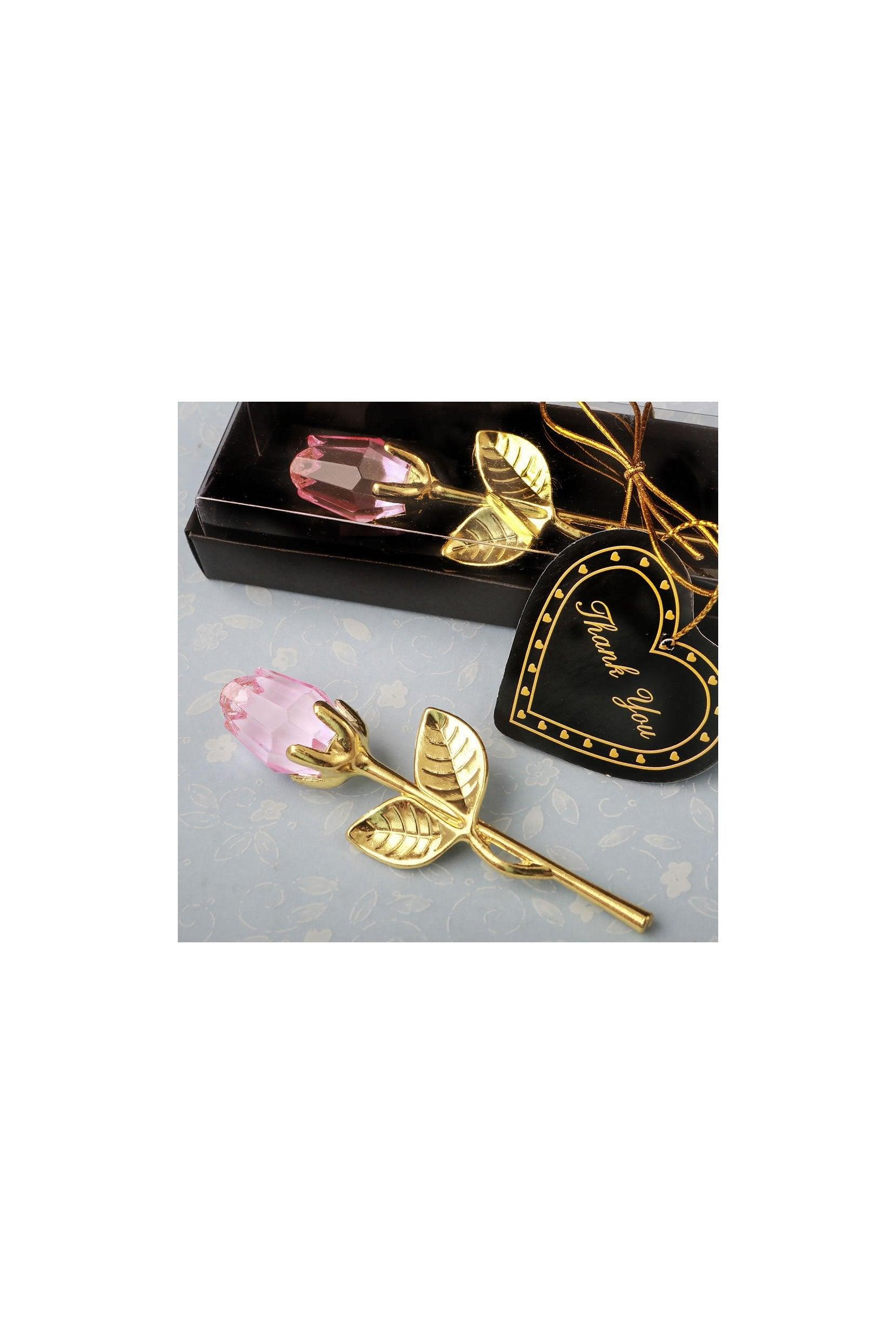 Gold Stem Crystal Rose Favors CGF0064 (Set of 6 pcs) - COCOMELODY