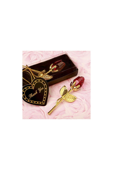Gold Stem Crystal Rose Favors CGF0064 (Set of 6 pcs) - COCOMELODY