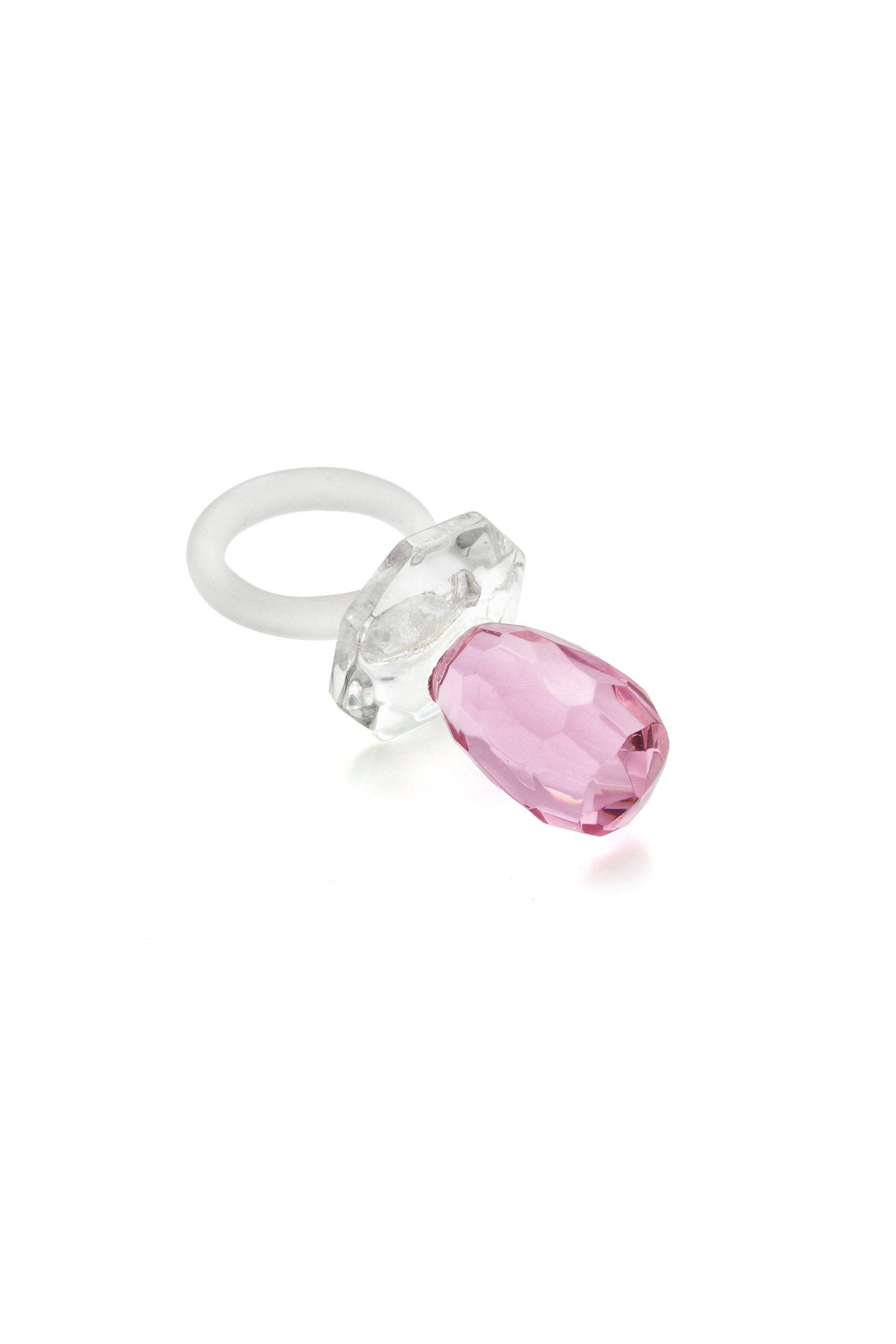 Pink Baby Girl Crystal Pacifier Favors (Set of 6 pcs) - COCOMELODY