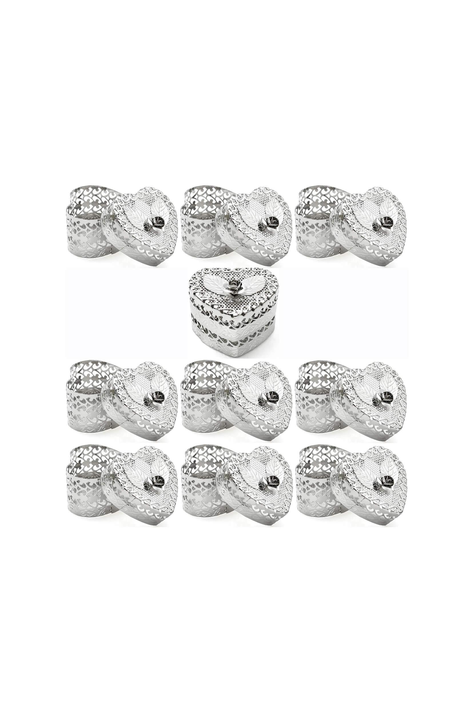 Heart Shape Trinket Boxes for Favors Treats Jewelries CGF0095 (Set of 6 pcs) - COCOMELODY