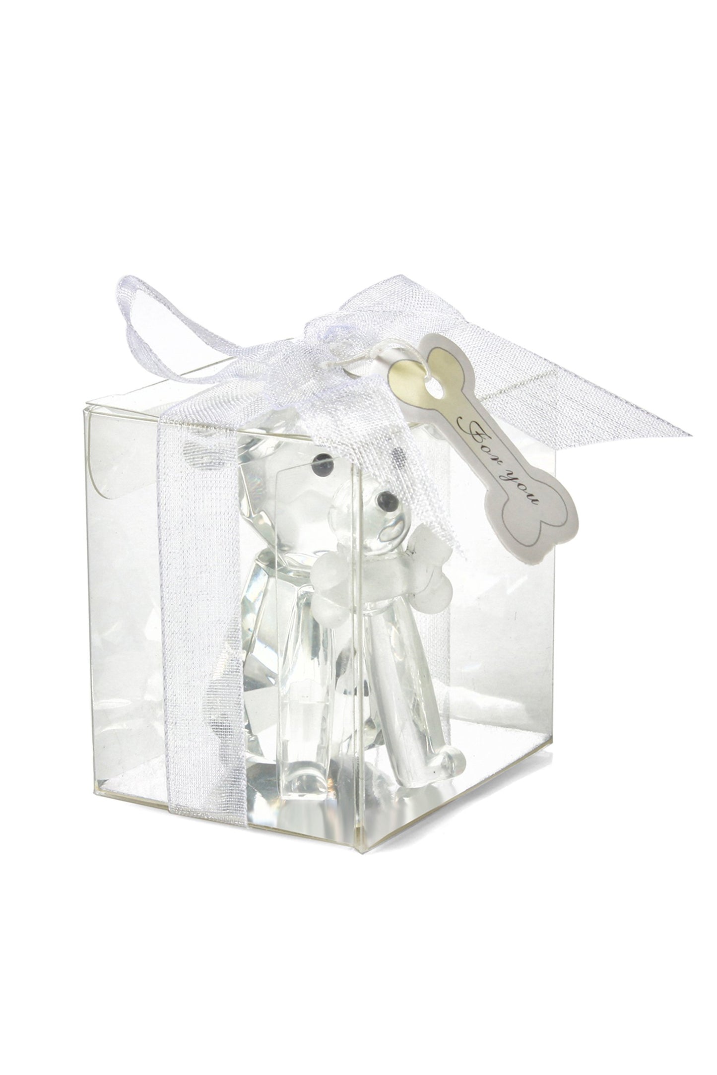 Cute Crystal Dog and Bone Miniature Favor Ornaments CGF0149 (Set of 6 pcs)