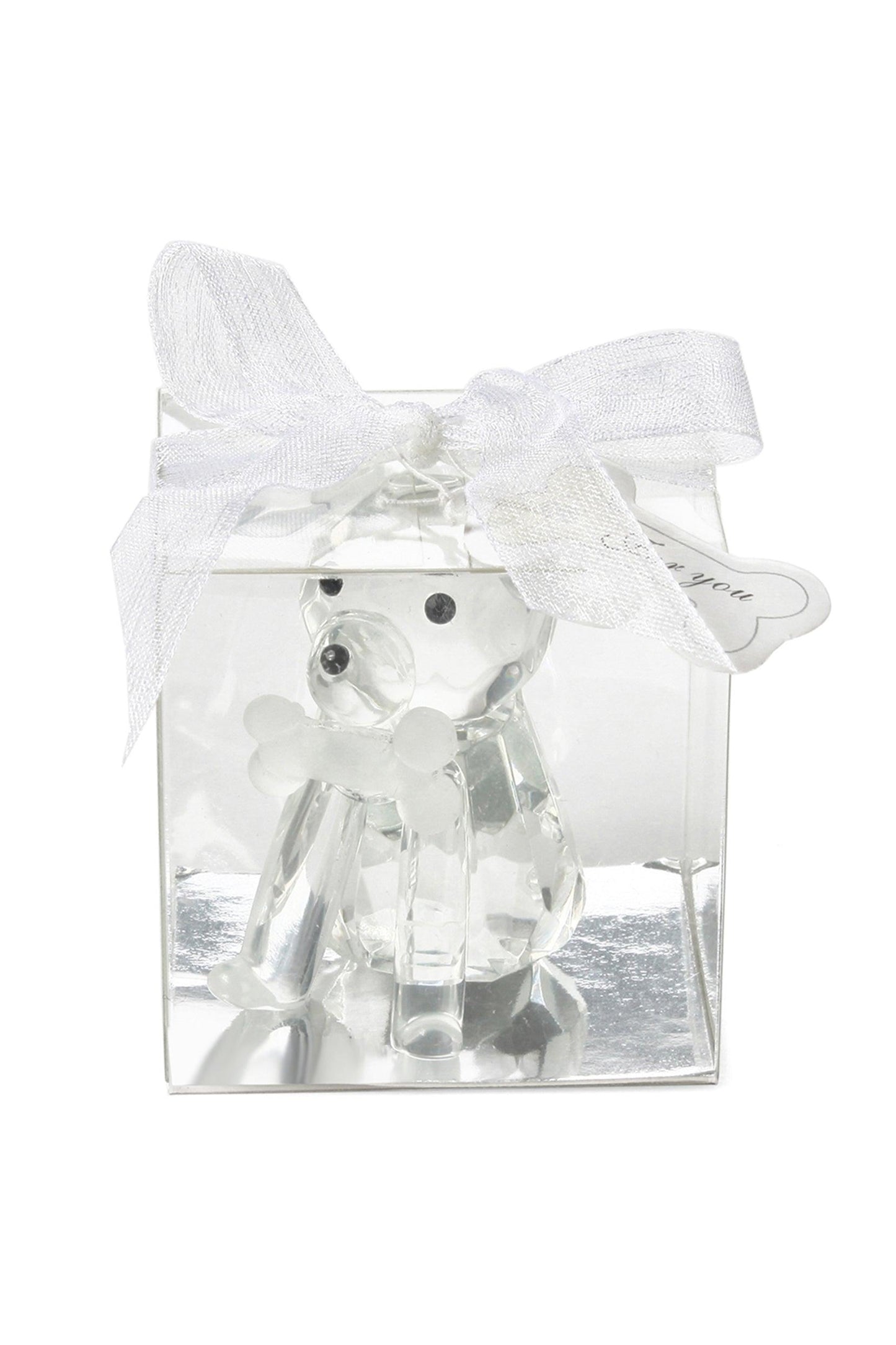 Cute Crystal Dog and Bone Miniature Favor Ornaments CGF0149 (Set of 6 pcs)