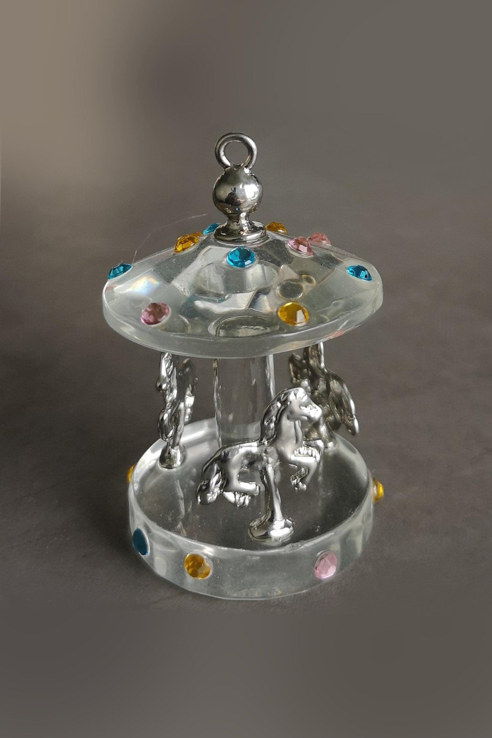 Crystal Christmas Carousel Figurine Ornament CGF0162 (Set of 6 pcs) - COCOMELODY