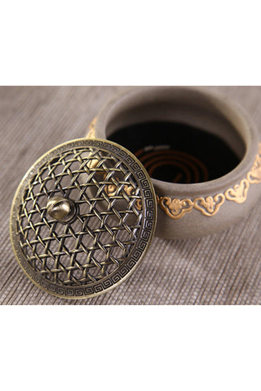 Oriental Ceramic Incense Burner Ash Catcher Bowl Incense Holder CGF0170 (Set of 1 pcs)