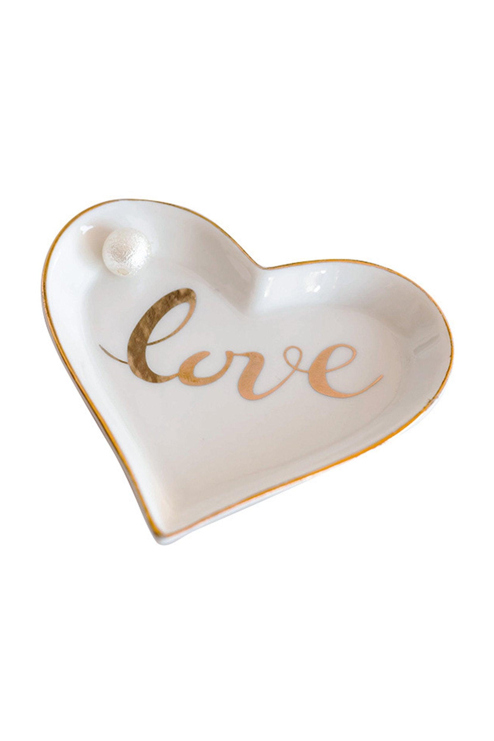 Ceramic Heart Ring Dish CGF0195 (Set of 1 pcs) - COCOMELODY