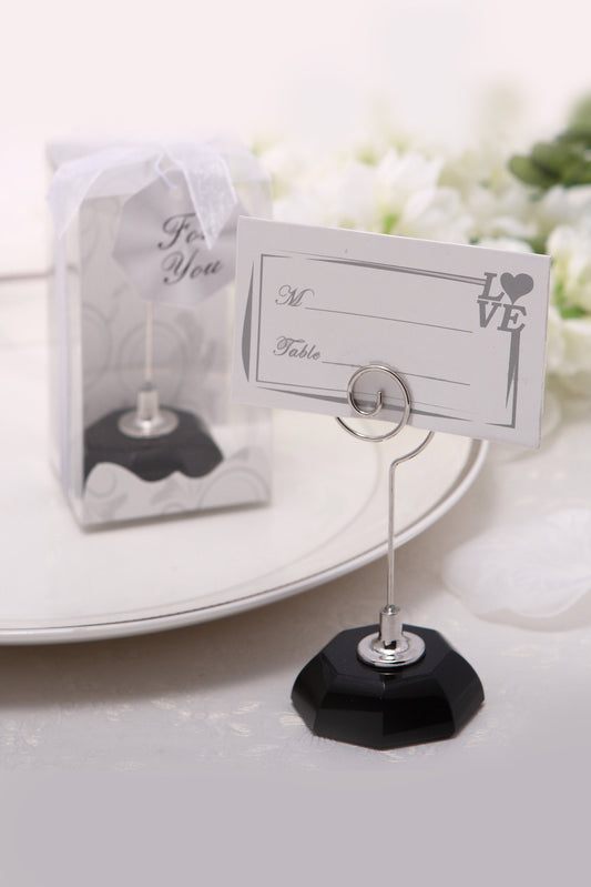 Place Card Holders with Octagon-Shaped Crystal Base CGF0206 (Set of 6 pcs)
