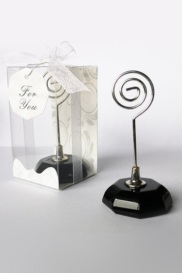 Place Card Holders with Octagon-Shaped Crystal Base CGF0206 (Set of 6 pcs) - COCOMELODY