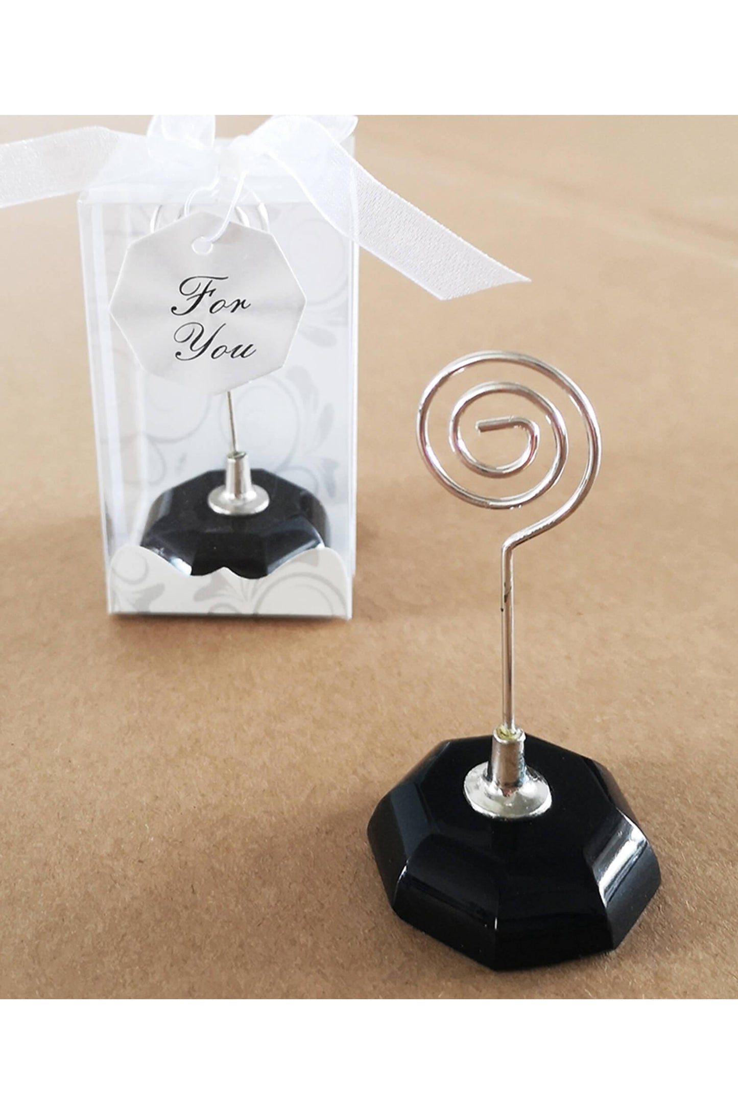 Place Card Holders with Octagon-Shaped Crystal Base CGF0206 (Set of 6 pcs)