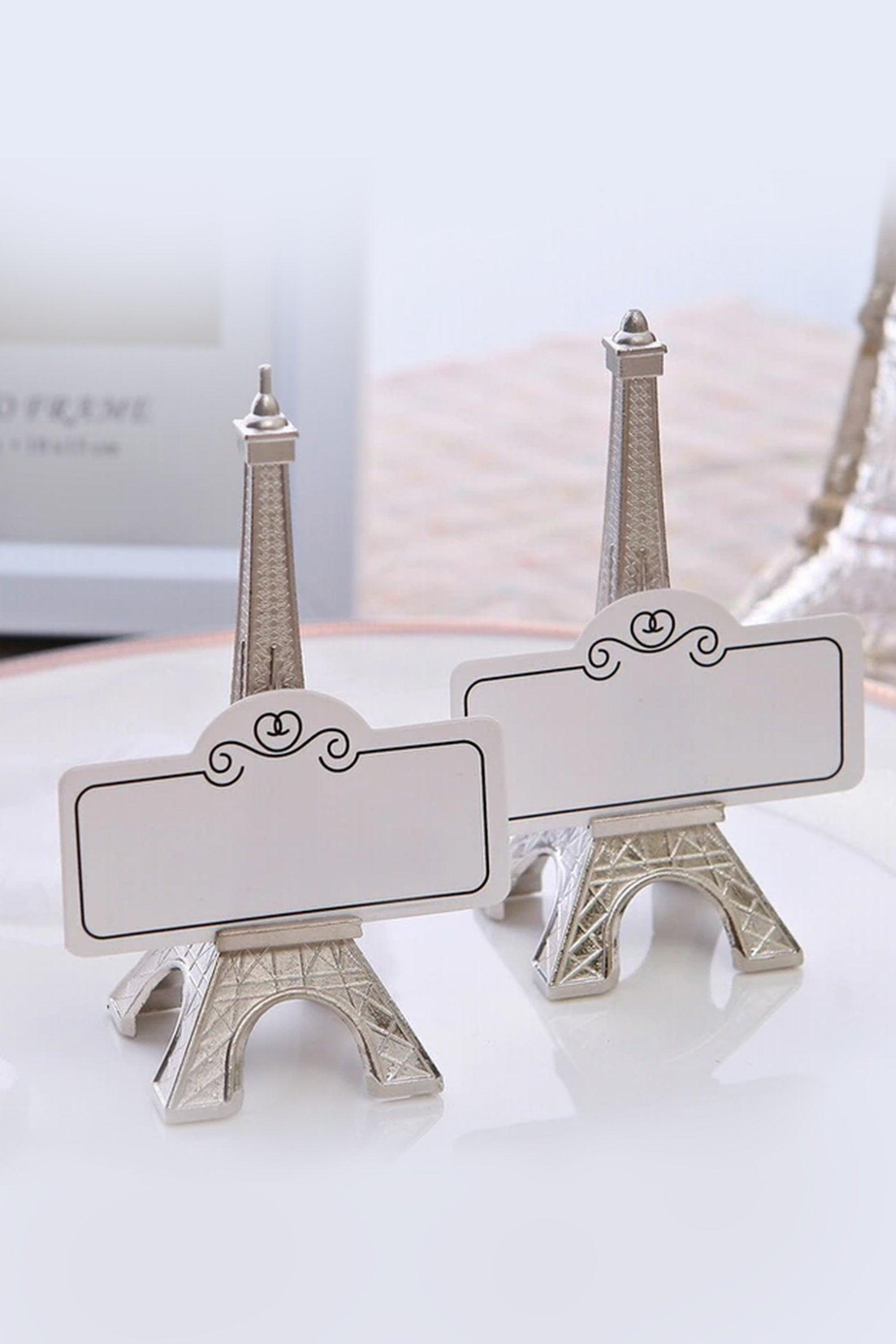 Chrome Eiffel Tower Place Card Holders CGF0215 (Set of 6 pcs) - COCOMELODY