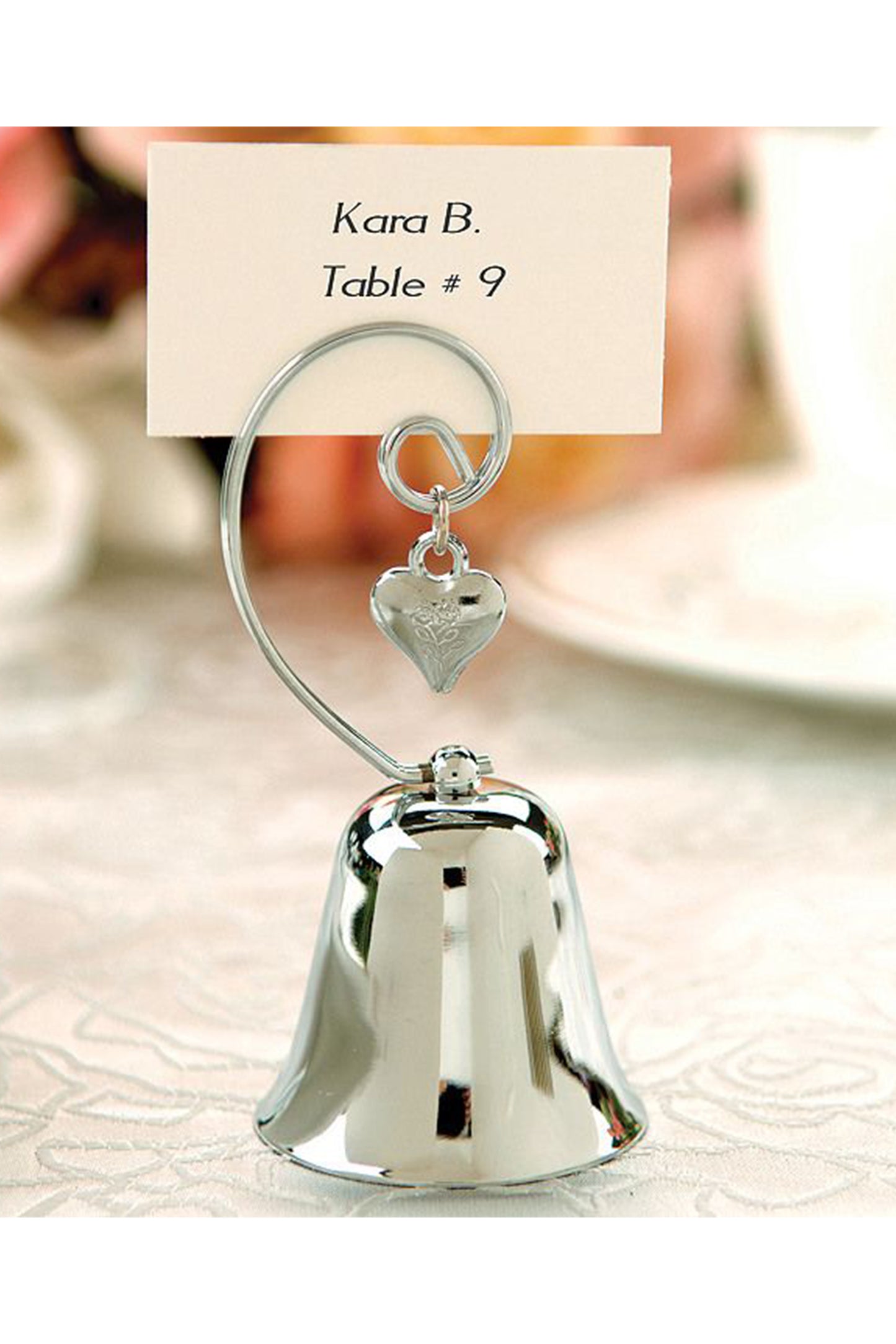 Silver Wedding Bell Wedding Table Card Holders CGF0216 (Set of 6 pcs)