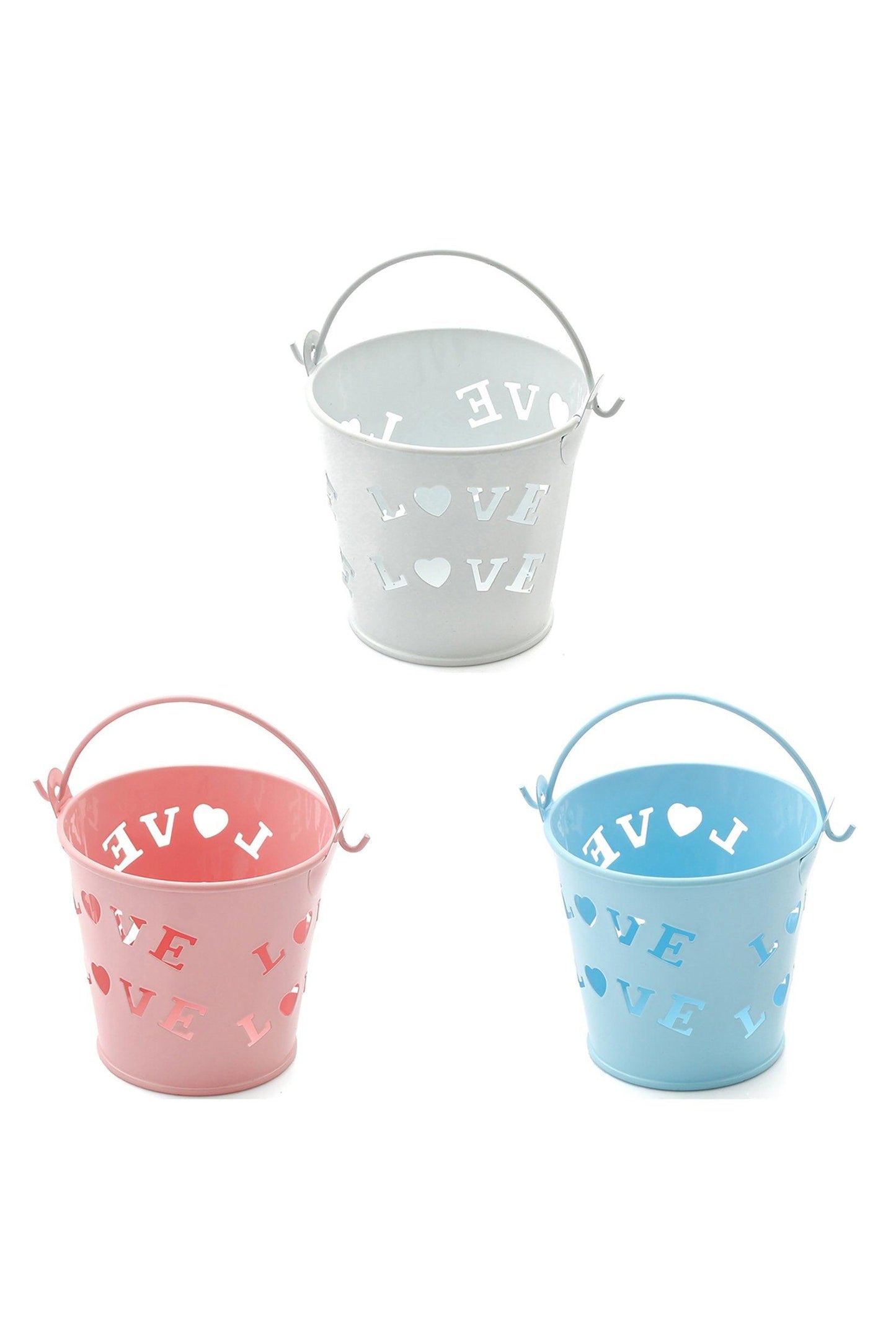 LOVE Wedding Favor Pails Baby Shower Party Buckets CGF0232 (Set of 12 pcs)